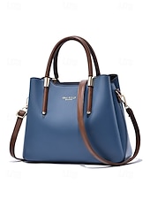 abordables Bolsos de mano y tote-Bolso de mano elegante para mujer, de piel sintética, disponible en varios colores, con correa ajustable para el hombro, ideal para el uso diario, para ir al trabajo, para viajar y para reuniones