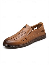 economico Uomini-mocassini casual da uomo marroni traforati, traspiranti, leggeri e comodi, ideali per passeggiate all'aperto, vacanze, viaggi, tempo libero quotidiano e uno stile casual elegante e rilassato.