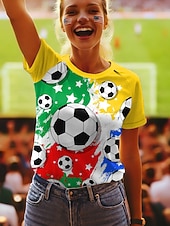  Dam T-shirt Mönster Grafisk Abstrakt Stylish Klassisk Ledigt Kortärmad Rund hals Vanliga toppar Dagligen Blå Gul Rubinrött Grön Sommar Vår