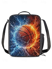 abordables Mochilas para Niños y Adolescentes-Juego de mochila de baloncesto para niños con bolsa de almuerzo y estuche para lápices mochila escolar de gran capacidad para deportes y viajes escolares