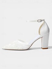 cheap Block Heel Pumps-Women's Champagne Embroidered Block Heel Pumps – Elegant Cocktail Party Dress Shoes