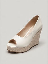 abordables Escarpins Peep Toe-Sandales compensées noires à bout ouvert pour femmes - espadrilles d'été à talons hauts et semelle tressée, idéales pour les croisières, les excursions à terre et les dîners élégants.
