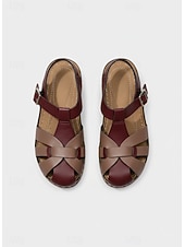 お買い得  快適なサンダル-調節可能なバックル付きの女性用ストラップ付きコンフォートサンダル - 快適な普段履きやカジュアルな服装に最適なスタイリッシュな夏用フットウェア