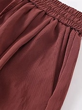 economico Pantaloncini Bermuda-Per donna Bermuda Shorts Pantaloncini Estivi Shorts da Spiaggia Vacanza Moda Casual Quotidiano Lunghezza al ginocchio Vita Alta Tinta unica Semplice Coulisse Tasca Fascia Elastica Comodità Leggero