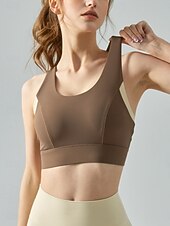 economico Reggiseni sportivi &amp; gilet-Per donna Canotte da allenamento Reggiseno sportivo Scollo a Cucchiaio Intimo / Maglia Intima Asciugatura Rapida Leggero Confortevole Senza fili Imbottito Tinta unica Sport Abbigliamento sportivo