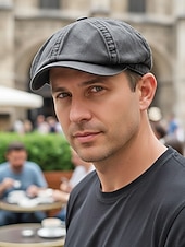 cheap Men's Hats-Men's Washed Cotton Newsboy Cap, Multi-Color Adjustable Ivy Flat Beret Hat for Travel, Vacation, Outdoor Activities and Everyday Casual Wear