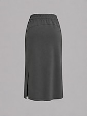 voordelige Actieve Rokken-Dames Tennis- en golfrokken Casual Midi Hoge taille Rokken Rekbaar Fitness Grafietgrijs Gedistilleerde koffie Wit Lente