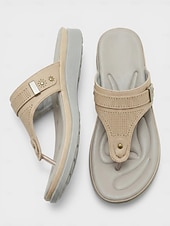 cheap Comfort Sandals-Women's Comfort Platform Slide Sandals, Cushioned Slip-On Sandals with Soft Footbed for Home, Travel &amp; Daily Wear