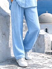 preiswerte Blusenanzüge für Damen-Damen Hosen-Sets Langarm Hemdkragen Einfarbig Elegant Mode Streetwear Lässig Täglich Outdoor Blau Frühling &amp; Sommer Lässiger Schnitt