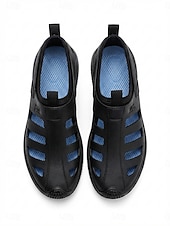 preiswerte Männer-Graue Herren-Strandsandalen mit Cut-outs, leichte, geschlossene Slipper für den Sommer, lässiger Resort-Stil, perfekt für Strandurlaub, Spaziergänge am Meer und Ferien.