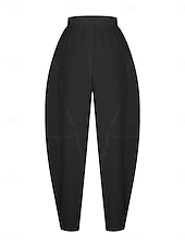 economico Fondamenti Falsi Essenziali-Per donna Finto cotone e lino Chinos Pantaloni Estivi Pantaloni Semplice Casual Lunghezza intera Vita Alta Semplice Tasca Elastico in vita Baggy Comodità Traspirabilità Morbido Micro-elastico
