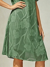 preiswerte Einfaches Kleid-Damen Minikleid Shiftkleid Elegant Einfarbig Kurzarm Rundhalsausschnitt Schiefergrün