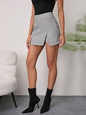 voordelige Grafische rokken-Dames Vakantierok Modieus Casual Mini Hoge taille Rokken Pied-de-poule Afdrukken Micro-elastisch Dagelijks Straat Zwart Bruin Zomer