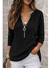 economico Bluse Semplici-Per donna Camicia Camicia a nido d'ape Camicia popover Camicia casual Patchwork Tinta unica Semplice Vacanza Vintage Moda Manica Lunga Scollo a V Top Regolari Abbigliamento casual alla moda Spiaggia