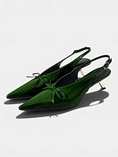olcso Alacsony sarkú körömcipők-női barna cicasarkú slingback cipő - ideális koktélpartikra