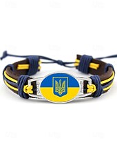 abordables Accesorios-Pulsera de hombre de piel sintética y acrílico con la bandera nacional, pulsera multinacional para aficionados al fútbol, para el día del partido, para animar en el estadio, para ropa deportiva informal y para el día a día.