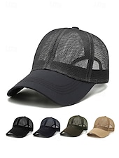 abordables Chapeaux pour hommes-Casquette de baseball pour homme en polyester respirant, style trucker multicolore ajustable, idéale pour les vacances à la plage, les tenues décontractées, la course à pied, la randonnée et les sports de plein air.