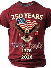 cheap Patriotic 250 T-shirts-250 Years 1776 2026 We The People Men's Patriotic Bald Eagle American Flag Vintage USA Pride T Shirt Graphic Crew Neck Short Sleeve Independence Day Celebration Gift Designer Clothing Apparel