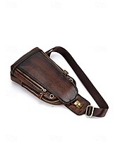 preiswerte Taschen für Herren-Herren-Umhängetasche aus Vollnarbenleder, geräumige Crossbody-Tasche mit mehreren Fächern und verstellbarem Riemen, stilvolle Farben in Kaffee und Braun für den Alltag, Pendeln und Geschäftsreisen