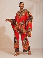 preiswerte Hemden, Tops und Blusen-Scarlet Tigress Fließendes Chiffon-Hemd mit Dolman-Ärmeln