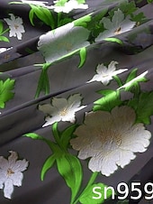 billige Ankellengde-A-linje Kjoler Ankellengde Festkjole Cocktail Kjole Kjole til brudens mor Halvlange ermer Øsehals Elegant Årgang Formell Bryllupsgjest Ferie Chiffon med Blomstertrykk Drapert Broderi