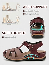 お買い得  快適なサンダル-調節可能なバックル付きの女性用ストラップ付きコンフォートサンダル - 快適な普段履きやカジュアルな服装に最適なスタイリッシュな夏用フットウェア