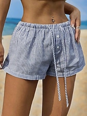 economico Pantaloncini Bermuda-Per donna Chinos Shorts Vacanza Moda Streetwear Corto Vita Alta Semplice A righe Fascia Elastica Comodo Comodità Morbido Micro-elastico Quotidiano All'aperto Streetwear Blu Nero Bianco Rosa Estate