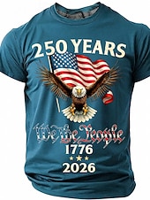 cheap Patriotic 250 T-shirts-250 Years 1776 2026 We The People Men's Patriotic Bald Eagle American Flag Vintage USA Pride T Shirt Graphic Crew Neck Short Sleeve Independence Day Celebration Gift Designer Clothing Apparel