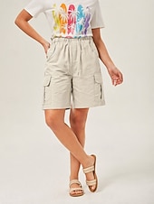 ieftine Bermude-Pentru femei Bermude Pantaloni Scurți Cargo chinez Pantaloni Scurți Vacanță Șic Stradă De Bază Scurt Talie medie Simplu Cordon Buzunar Comfortabil Respirabil Inelastic Zilnic În aer liber Vacanță Gri