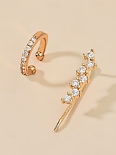 cheap Women's Earring-Women's Boho Alloy Ear Cuff Set, Multi Style Crystal Clip On Earrings for Beach Vacation, Summer Resort and Everyday Casual Wear