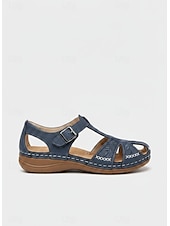 economico Sandali Comodi-sandali casual da donna comodi – sandali da passeggio con supporto plantare vintage in velcro con design cavo per l'estate e l'outdoor