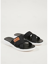 economico Sandali Comodi-sandali infradito da donna con cinturini incrociati in rete – stile comodo e casual per passeggiate in giardino, picnic e commissioni quotidiane