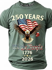 cheap Patriotic 250 T-shirts-250 Years 1776 2026 We The People Men's Patriotic Bald Eagle American Flag Vintage USA Pride T Shirt Graphic Crew Neck Short Sleeve Independence Day Celebration Gift Designer Clothing Apparel