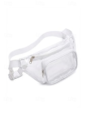 cheap Vacation &amp; Travel Bags-Women's Clear PVC Crossbody and Waist Bag, Multi-Color Transparent Bag with Adjustable Strap and Multiple Wearing Styles, Large Capacity Stylish Bag for Beach Vacation and Casual Daily Use