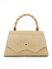 preiswerte Clutches &amp; Taschen für die Abendgarderobe-Elegante Damenhandtasche mit Henkel und Kette, glänzende Abendclutch aus Polyester, in verschiedenen Farben erhältlich, mit funkelnden Details, perfekt für Hochzeiten, Partys und besondere Anlässe.