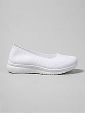 cheap Women-Women's White Lightweight Slip-On Walking Shoes – Breathable Knit Comfort Sneakers for Travel, Cruise Wear and Casual Use