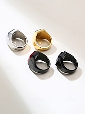 preiswerte Herrenschmuck-Herrenring im Boho-Stil aus Edelstahl mit Naturstein, Statement-Siegelring in verschiedenen Größen für den Alltag, Strandurlaub und Resort-Look