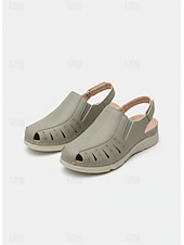 Χαμηλού Κόστους Άνετες Σανδάλες-slingback casual σανδάλια για γυναίκες – κλειστά παπούτσια με σχέδιο κοπής, άνετα για καθημερινή χρήση και περιστάσεις άνοιξη/καλοκαίρι