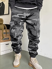 billiga Botten-Herr Militärbyxor Vandringsbyxor vandringsbyxor Kamuflasje Vår Höst Utomhus Normal Vattentät Vindtät Snabb tork Lättvikt Byxa Ficka Elastisk midja Grå Camping / vandring Golf Löpning S M L XL XXL