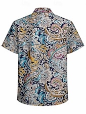  Ρετρό / Βίντατζ Χίπισσα Δεκαετία '70 Πουκάμισο Κοντά μανίκια Χίπισσα Λαχούρι Μποέμ Etnic Φανταχτερή Φόρεμα Ανδρικά μουσικό φεστιβάλ Πάρτι Καθημερινά Ρούχα Ενηλίκων Πουκάμισο Ανοιξη καλοκαίρι