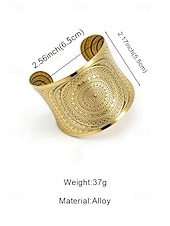 ieftine Bratara de dama-Brățară tip manșetă boemă din aliaj pentru femei, cu model deschis, din aur și argint, pentru vacanță la plajă, ținută casual zilnică, stil resort și bijuterii de vară.