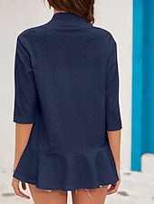 זול ז'קטים מזדמנים-בגדי ריקוד נשים ז'קט קז'ואל נוח נושם לגזור יום יומי אחיד חופשה רחוב לבוש יומיומי ליציאה חזית פתוחה רגיל ללא צווארון רגיל שרוול 4\3 הלבשה עליונה שחור לבן ורוד מסמיק אביב סתיו