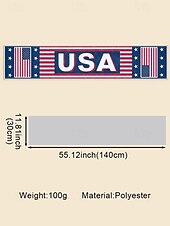 abordables Accesorios-Bufanda de toalla de poliéster para hombre con estampado de la bandera estadounidense, bufanda suave para aficionados al fútbol, ideal para animar en los días de partido, eventos en estadios, ver deportes y para uso diario informal.