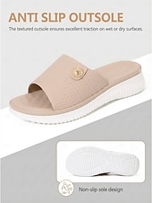 economico Sandali Comodi-Sandali da donna comodi con plateau, sandali slip-on imbottiti con plantare morbido per casa, viaggi e uso quotidiano.