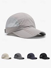 abordables Sombreros de hombre-Gorra de béisbol de poliéster transpirable y ligera para hombre, sombrero de sol con panel de malla ajustable multicolor para viajes de vacaciones, actividades al aire libre, senderismo y uso casual