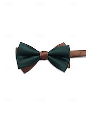 billiga Bröllop ACC-Herrfluga med dubbla lager, polyestermaterial, flerfärgad, justerbar längd, elegant accessoar för bröllopsfest och formell middag