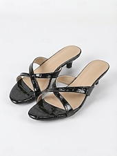 economico Sandali con tacco-Sandali da donna bordeaux con tacco a spillo effetto coccodrillo - eleganti ciabatte incrociate perfette per rilassarsi a bordo piscina e per le vacanze estive in crociera. &amp;eventi serali semi-formali