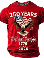 cheap Patriotic 250 T-shirts-250 Years 1776 2026 We The People Men's Patriotic Bald Eagle American Flag Vintage USA Pride T Shirt Graphic Crew Neck Short Sleeve Independence Day Celebration Gift Designer Clothing Apparel