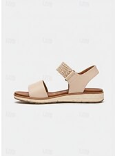preiswerte Komfortsandalen-Bequeme flache Sandalen für Damen – lässige offene Sommerschuhe mit verstellbarem Riemen, stylisches Boho-Design zum Spazierengehen und für Outdoor-Aktivitäten