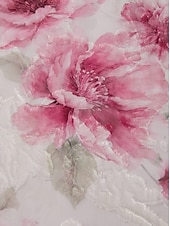 cheap Tea Length-A-Line Tea Length Party Dress Cocktail Dress Wedding Guest Dress Mother of the Bride Dress 3/4 Length Sleeve V Neck Shirt Collar Elegant Vintage Formal Organza Jacquard with Floral Print